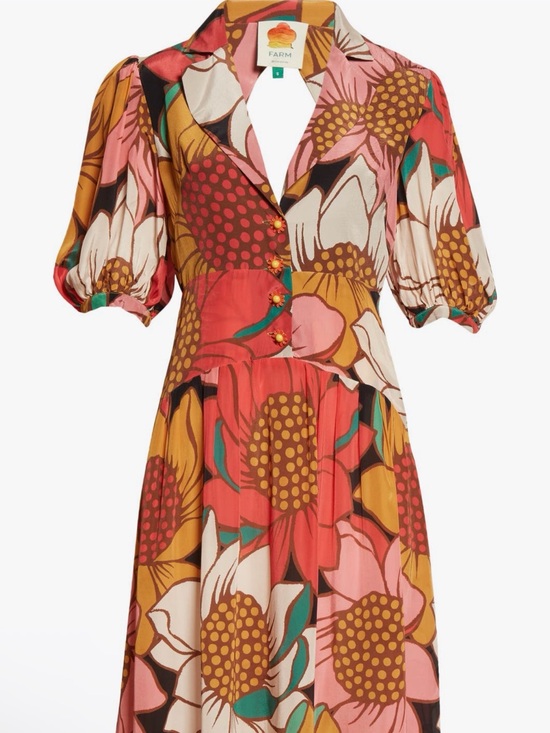 FARM Rio Dresses & Skirts - FARM Rio Bold Floral Maxi Dress in Pink, Coral, Mustard, Teal and Cream